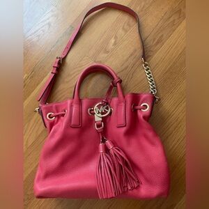 Michael Kors Women's Camden Large Drawstring
Satchel-Red